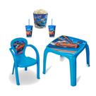 Mesa Infantil Carro c/ 2 Cadeiras + Balde Pipoca + 02 Copos