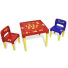 Mesa Infantil Colorida 2 Cadeiras Educativas Para Crianças Tritec