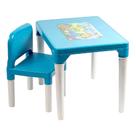 Mesa Infantil com Cadeira de Dinossauro Azul Montável Styll