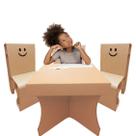 Mesa Infantil de Atividades com 3 cadeiras Papelão 7 a 10 anos