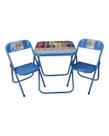 Mesa Infantil Didatica Criança Bebê Brinquedo Com 2 Cadeiras Cor:Azul