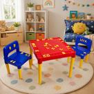 Mesa Infantil Didática Tritec 3827 Plástico Resistente 2 Cadeiras Alfabeto Números