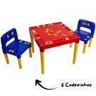 Mesa Infantil Didática Tritec 3827 Plástico Resistente 2 Cadeiras Alfabeto Números