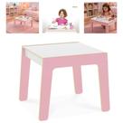 Mesa Infantil Madeira Mesinha Criança Rosa Mdf Menina Escolar Brinquedoteca Estudos Moderna Multiuso