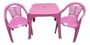 Mesa Infantil Rosa + 02 Cadeira Infantil Plasnorthon Kit