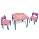Mesa Infantil Rosa 2 Cadeiras Educativas Para Crianças Tritec