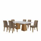 Mesa Inovare 180 Tp Mdf Vidro/canto Reto com 6 Cadeiras Bugatti