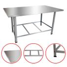 Mesa Inox Industrial Bancada Cozinha Profissional Açougue Restaurante Padaria Multiuso 120x70 50kg