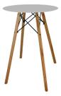 Mesa Jantar 50cm Redonda Branca Eiffel Charles Eames Mesinha Bar Barzinho Tampo Mdf Pé Eucalipto