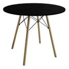 Mesa Jantar 60cm Redonda Base Eiffel Charles Eames Escrivaninha Sala Estar Cozinha Tampo Mdf Pé Eucalipto