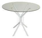 Mesa Jantar 70cm Redonda Vidro Temperado Base Ana Metálica Escrivaninha Sala Estar Cozinha Mesa Jantar 70cm Redonda Vidro Temperado Base Ana Metálica Escrivaninha Sala Estar Cozinha