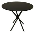 Mesa Jantar 80cm Redonda Base Italy Metálica Escrivaninha Sala Estar Cozinha Tampo Mdp