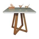 Mesa Jantar Base X Tampo Retangular Laca Com Vidro 120x70 Off White