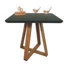 Mesa Jantar Base X Tampo Retangular Laca Com Vidro 120x70 Preto