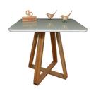 Mesa Jantar Base X Tampo Retangular Laca Com Vidro 120x80cm Off White
