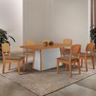Mesa Jantar Diane 180cm Ta Mdf Lam 6 Ca Copper Prem Moderna Veludo Capuccino/naturale/off White