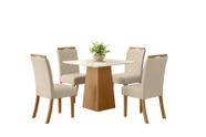 Mesa Jantar Dora 90 4 Cadeiras Bella Linho - Henn