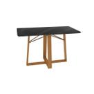 Mesa Jantar Elma Premium Madeira Maciça c/ Tampo Madeirado c/ Vidro 160x90cm Carvalho/Preto Fosco Kappesberg Mesa Jantar Elma Premium Madeira Maciça c/ Tampo Madeirado c/ Vidro 160x90cm Carvalho/Preto Fosco Kappesberg