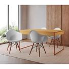 Mesa Jantar Industrial Canela 137X90Cm Base Cobre Com 4 Poltronas Brancas Ma Cor: Canela