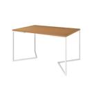 Mesa Jantar Industrial Canela Retangular 137x90cm Base V Ferro Branco