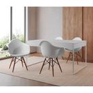 Mesa Jantar Industrial Filadélfia Branca 137x90cm Base Ferro Branco com 4 Poltronas Brancas Eames Ei Mesa Jantar Industrial Filadélfia Branca 137x90cm Base Ferro Branco com 4 Poltronas Brancas Eames Ei