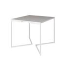 Mesa Jantar Industrial Quadrada Branca 90cm Base V Ferro Branco