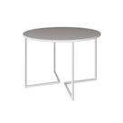 Mesa Jantar Industrial Redonda Branca 110cm Base V Ferro Branco
