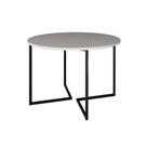 Mesa Jantar Industrial Redonda Branca Base V Ferro Preto Tampo 110Cm Cor: Branco Mesa Jantar Industrial Redonda Branca Base V Ferro Preto Tampo 110Cm Cor: Branco