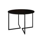 Mesa Jantar Industrial Redonda Preta Base V Ferro Preto Tampo 110Cm Cor: Preto