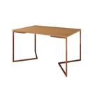 Mesa Jantar Industrial Retangular 137X90Cm Canela Base Cobre V Cor: Canela