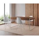 Mesa Jantar Industrial Retangular Amêndoa 137X90Cm Com 4 Cadeiras Brancas Base Ferr Cor: Amendoa