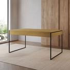 Mesa Jantar Industrial Retangular Canela 137x90cm Filadélfia Base Ferro Preto Mesa Jantar Industrial Retangular Canela 137x90cm Filadélfia Base Ferro Preto
