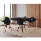 Mesa Jantar Industrial Retangular Filadélfia Preta 137x90cm Base Ferro Branco com 4 Cadeiras Pretas Mesa Jantar Industrial Retangular Filadélfia Preta 137x90cm Base Ferro Branco com 4 Cadeiras Pretas