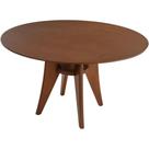 Mesa Jantar Ipanema Redonda Em Madeira Maciça Com Tampo Lâminado 136cm Castanho
