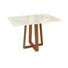 Mesa Jantar Kappesberg Em Madeira Maciça Tampo Vidro - 120cm