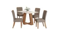 Mesa Jantar Lins 120 4 Cadeiras Malu Amendoa - Henn