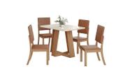 Mesa Jantar Lins 120 4 Cadeiras Mila Plus Caramelo - Henn