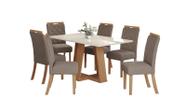 Mesa Jantar Lins 160 6 Cadeiras Bella Amendoa - Henn