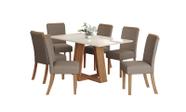 Mesa Jantar Lins 160 6 Cadeiras Malu Amendoa - Henn