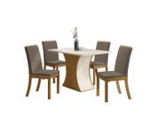 Mesa Jantar Luiza 120 4 Cadeiras Isa Bege - Henn Mesa Jantar Luiza 120 4 Cadeiras Isa Bege - Henn