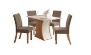 Mesa Jantar Luiza 120 4 Cadeiras Vita Bege - Henn Mesa Jantar Luiza 120 4 Cadeiras Vita Bege - Henn