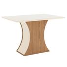 Mesa Jantar Luiza 120 canto arredon Vidro Nature/Off White