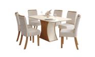 Mesa Jantar Luiza 160 6 Cadeiras Malu Linho - Henn