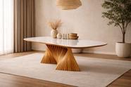 Mesa Jantar Madeira Base Torcida 1,60x0,90 Opala Harmonia