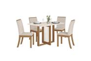 Mesa Jantar Natali 120 4 Cadeiras Isa Linho - Henn Mesa Jantar Natali 120 4 Cadeiras Isa Linho - Henn
