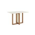 Mesa Jantar Natalí 1200mm com Vidro Nature/Off White