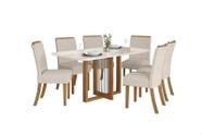 Mesa Jantar Natali 160 6 Cadeiras Malu Linho - Henn Mesa Jantar Natali 160 6 Cadeiras Malu Linho - Henn