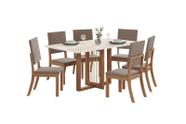 Mesa Jantar Natali 160 6 Cadeiras Milla Amendoa - Henn Mesa Jantar Natali 160 6 Cadeiras Milla Amendoa - Henn