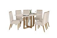 Mesa Jantar Natali 160 6 Cadeiras Nina Linho - Henn