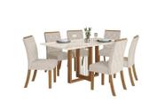 Mesa Jantar Natali 160 6 Cadeiras Vita Linho - Henn Mesa Jantar Natali 160 6 Cadeiras Vita Linho - Henn